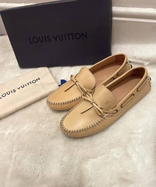 Louis Vuitton Light Beige Leather Arizona Loafers Men’s( Size 42 /UK 8)