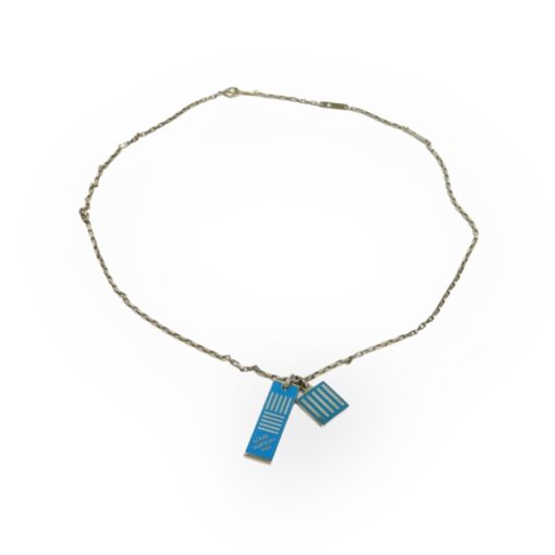 Louis Vuitton Damier Colour Palladium Plated Pendant Necklace in Silver. - Image 7
