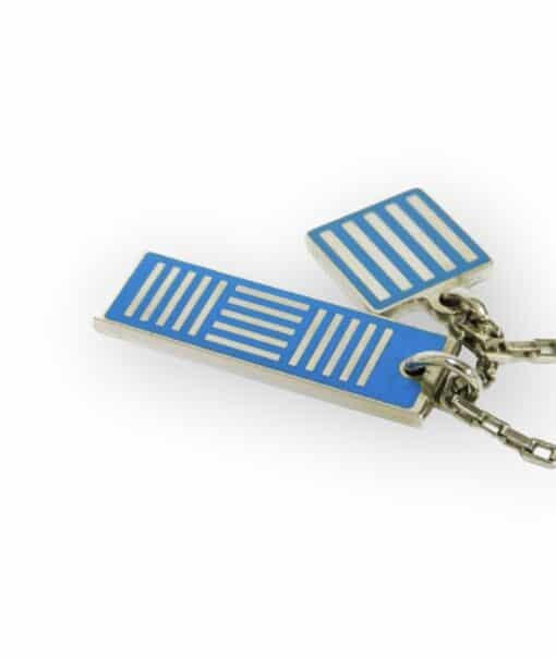 Louis Vuitton Damier Colour Palladium Plated Pendant Necklace in Silver. - Image 6