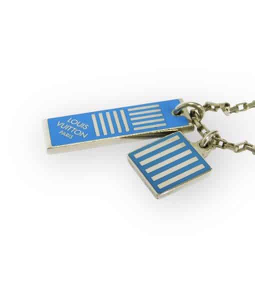 Louis Vuitton Damier Colour Palladium Plated Pendant Necklace in Silver. - Image 4