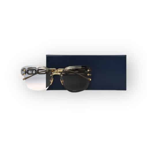 Louis Vuitton Metal Rimless Ladies Jewel Cat Eye Sunglasses Gradient Blue. - Image 7