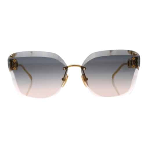 Louis Vuitton Metal Rimless Ladies Jewel Cat Eye Sunglasses Gradient Blue. - Image 5