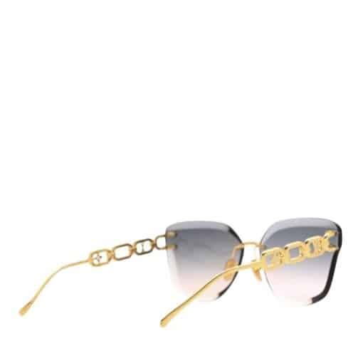 Louis Vuitton Metal Rimless Ladies Jewel Cat Eye Sunglasses Gradient Blue. - Image 4