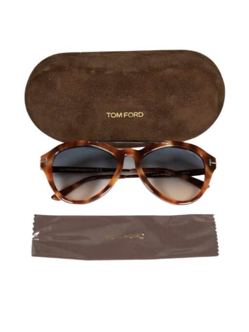 Tom Ford 'Aviator Style' Sunglasses Classic Blond Havana Frame Silver Hardware