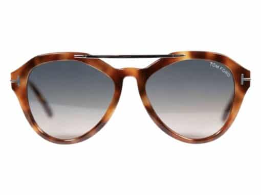 Tom Ford 'Aviator Style' Sunglasses Classic Blond Havana Frame Silver Hardware - Image 2