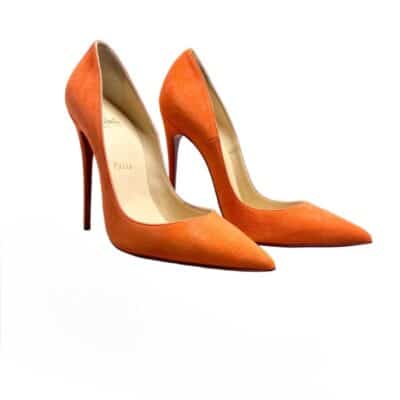 Christian Louboutin Orange Suede So Kate 120 Pumps (Size 39)