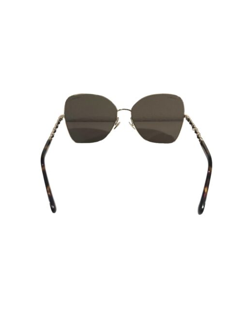 CHANEL Metal Square Frame Ladies Sunglasses Brown Tortoise - Image 3