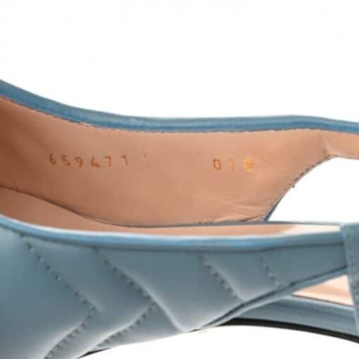 GUCCI Nappa Charlotte Chevron Matelasse Double G 75mm Slingback Pumps (Size 36) - Image 7