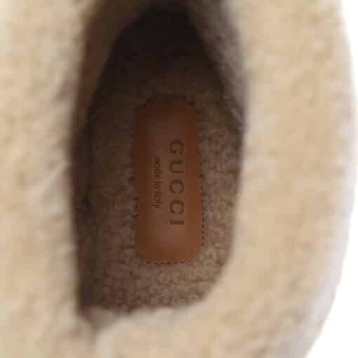 GUCCI Covered Wool GG Monogram Womens Fria Horsebit Ankle Boots (Size 37.5) - Image 3
