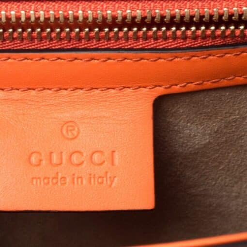 Gucci Orange Small Leather Web Chain Sylvie Shoulder Bag - Image 6
