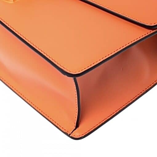Gucci Orange Small Leather Web Chain Sylvie Shoulder Bag - Image 2