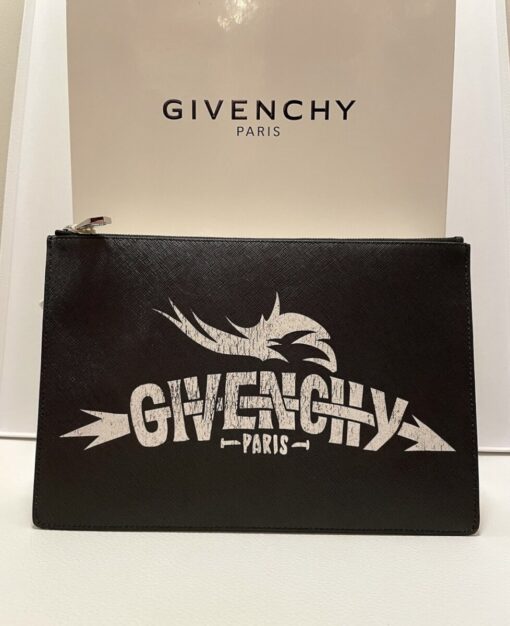 Givenchy Black Canvas Clutch Bag - Image 9