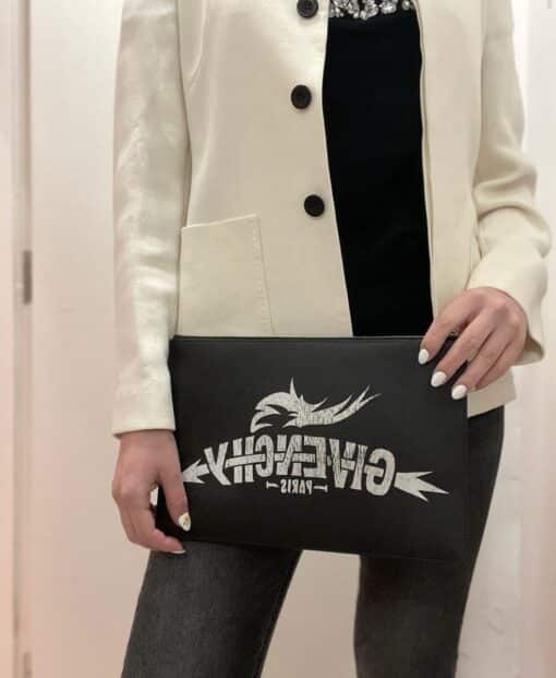 Givenchy Black Canvas Clutch Bag - Image 11
