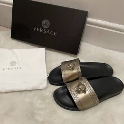 VERSACE Mainline Gents Sliders Gold (Size 43/UK 9)