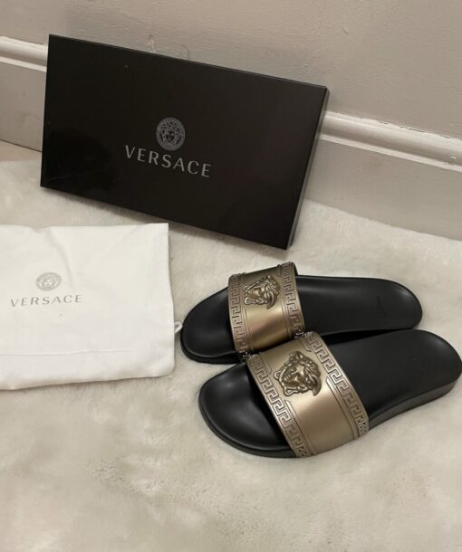 VERSACE Mainline Gents Sliders Gold (Size 43/UK 9)