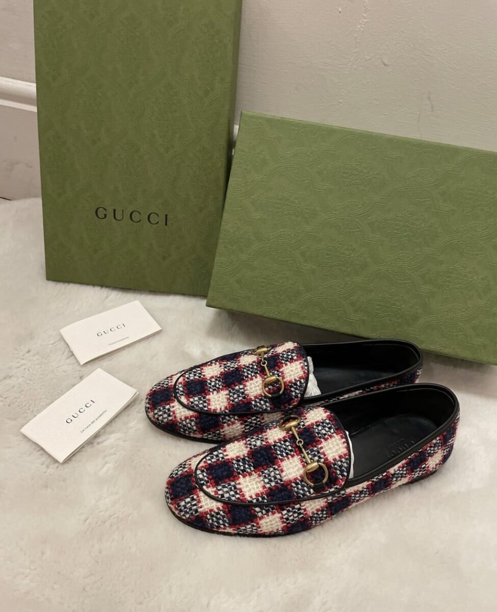 Plaid gucci shoes on sale