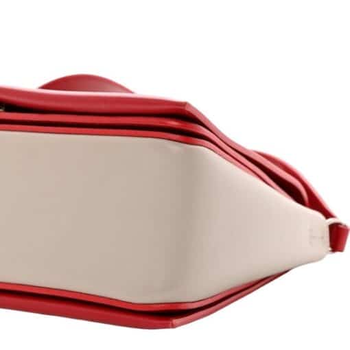 CELINE Shiny Smooth Calfskin Medium Frame Shoulder Bag Poppy Red Clay. - Image 4