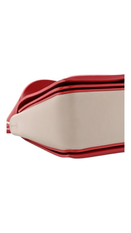 CELINE Shiny Smooth Calfskin Medium Frame Shoulder Bag Poppy Red Clay. - Image 10