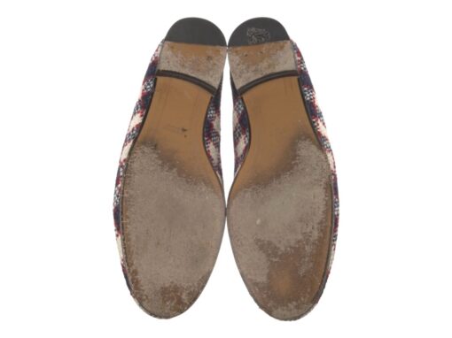 GUCCI Tweed Plaid Print Loafers (Size 38) - Image 3