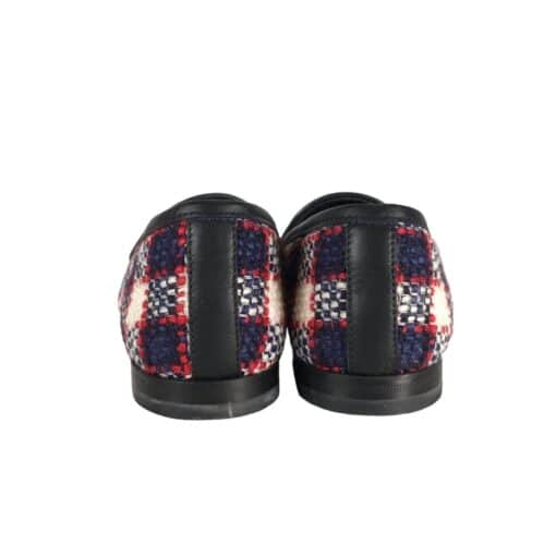 GUCCI Tweed Plaid Print Loafers (Size 38) - Image 6