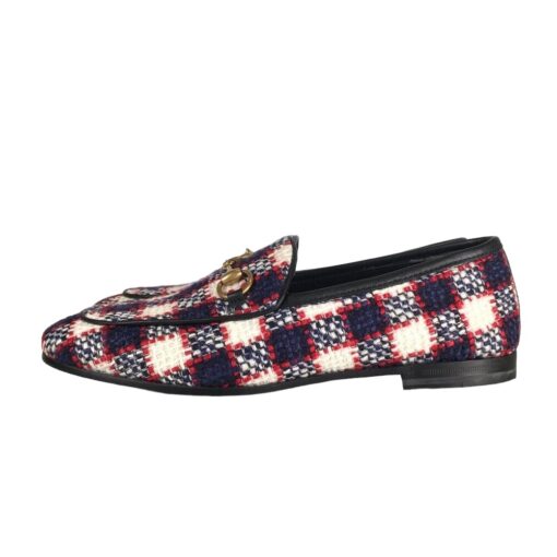 GUCCI Tweed Plaid Print Loafers (Size 38) - Image 8
