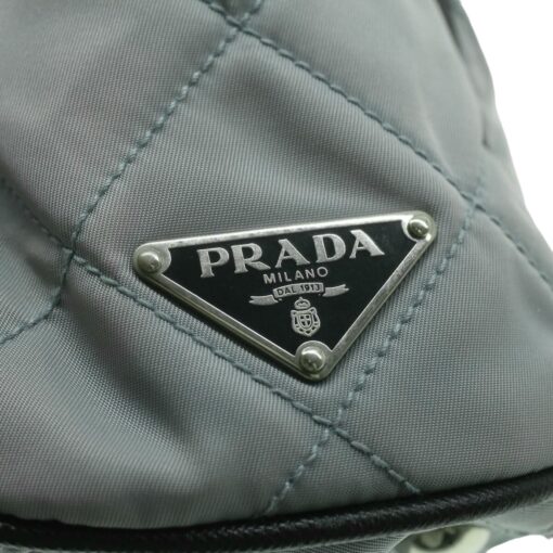 PRADA Quilted Shoulder Bag Nylon Light Blue. - Image 3