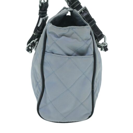 PRADA Quilted Shoulder Bag Nylon Light Blue. - Image 9