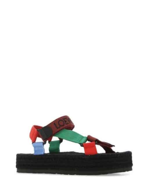 Loewe + Paula's Ibiza Colour-Block Webbing Espadrille Sandals (Size 36) - Image 2