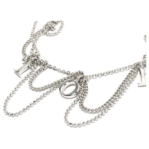 Christian Dior Vintage 1990s Logo Crystals Trio Tassel Silver Necklace. - Image 4