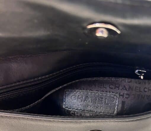 CHANEL Vintage Lambskin Logo Pochette Shoulder Bag in Black. - Image 2