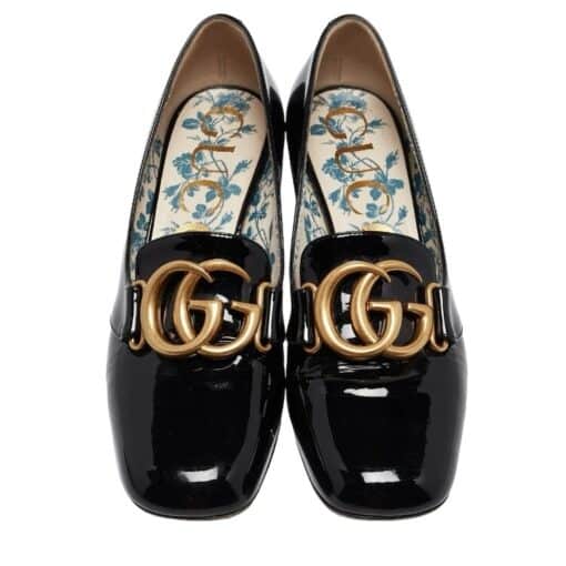 Gucci Marmont GG Patent Leather Pumps in Black (Size 37.5) - Image 7