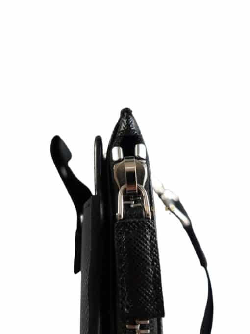 Prada Saffiano Noir Smartphone Case Wristlet - Image 2