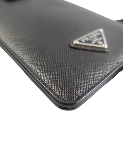Prada Saffiano Noir Smartphone Case Wristlet - Image 4