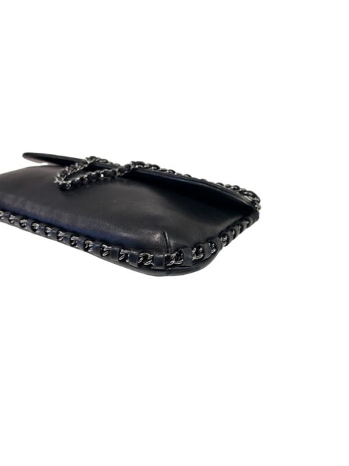 CHANEL Vintage Lambskin Logo Pochette Shoulder Bag in Black. - Image 3