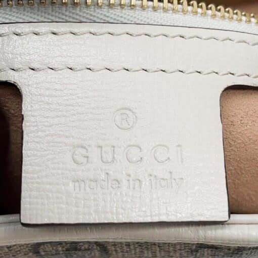 Gucci White/Beige Canvas and Leather Jackie 1961 Small Shoulder Crossbody Bag - Image 3