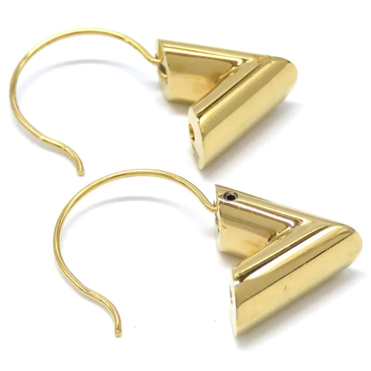 Louis Vuitton Brass Essential V Hoop Earrings Gold TBD