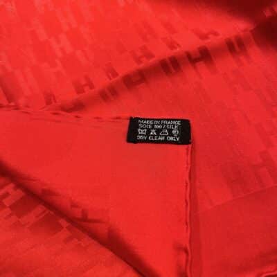 Hermes Red Op'H Silk Scar 45