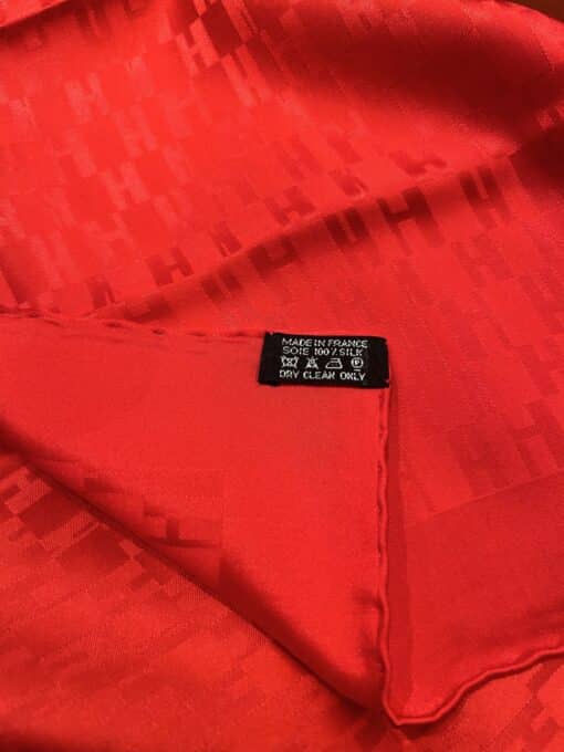 Hermes Red Op'H Silk Scar 45