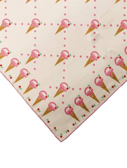 GUCCI Ice Cream Print Silk Scarf - Image 6