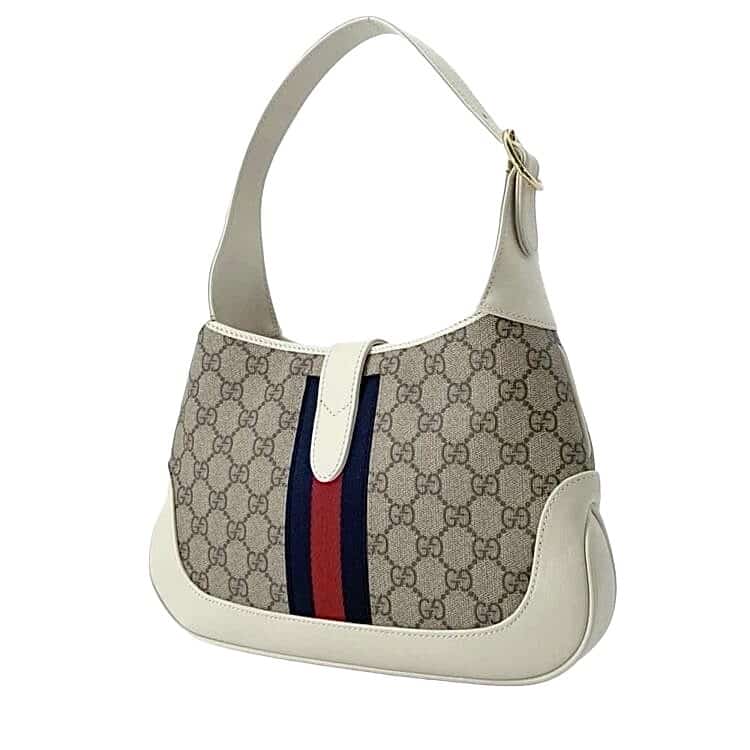 Gucci White Beige Canvas and Leather Jackie 1961 Small Shoulder Crossbody Bag TBD