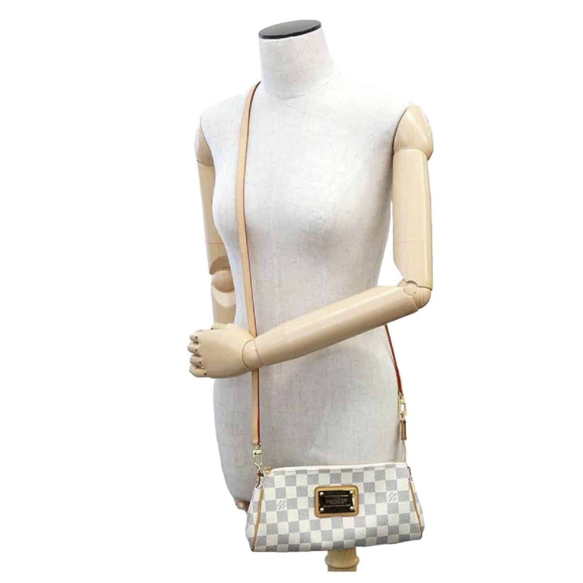 Louis Vuitton Damier Azur Eva Clutch Shoulder Crossbody Bag TBD