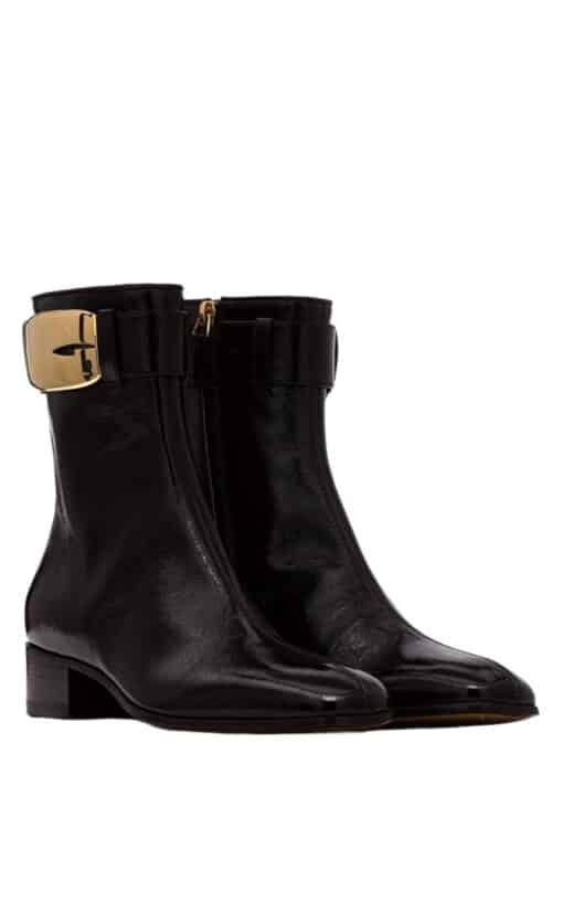 Gucci Retro G patent Leather Ankle Boots in Black (Size 37) - Image 3