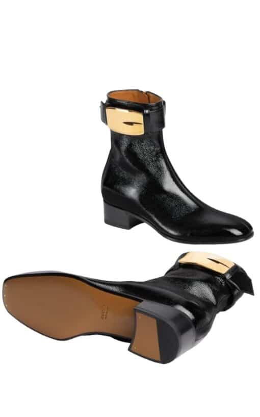 Gucci Retro G patent Leather Ankle Boots in Black (Size 37)