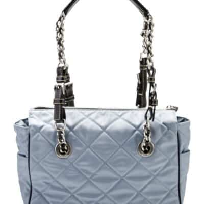 PRADA Quilted Shoulder Bag Nylon Light Blue.