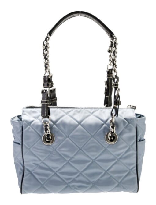 PRADA Quilted Shoulder Bag Nylon Light Blue.