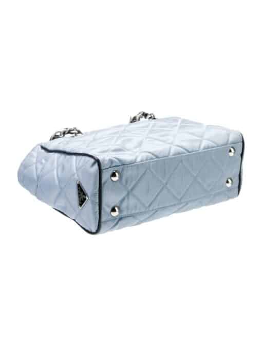 PRADA Quilted Shoulder Bag Nylon Light Blue. - Image 13