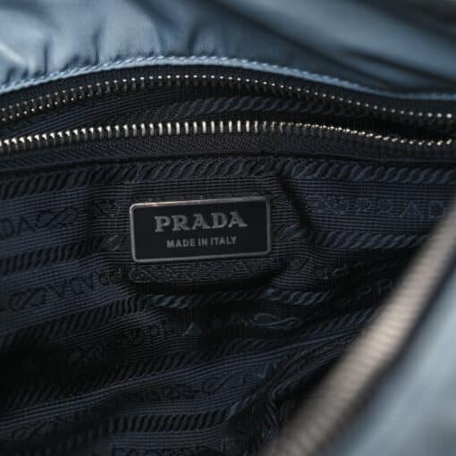 PRADA Quilted Shoulder Bag Nylon Light Blue. - Image 16