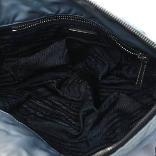 PRADA Quilted Shoulder Bag Nylon Light Blue. - Image 17