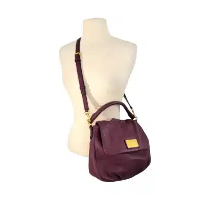Marc Jacobs Burgundy Leather Classic Q Shoulder Bag
