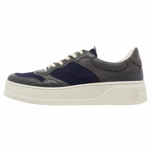 Gucci Blue/Grey Jumbo GG Canvas and Leather Low Top Sneakers (Size 44/UK 9.5) - Image 7
